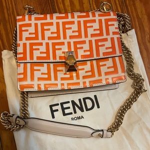 Fendi Small Kan I Leather FF chain bag